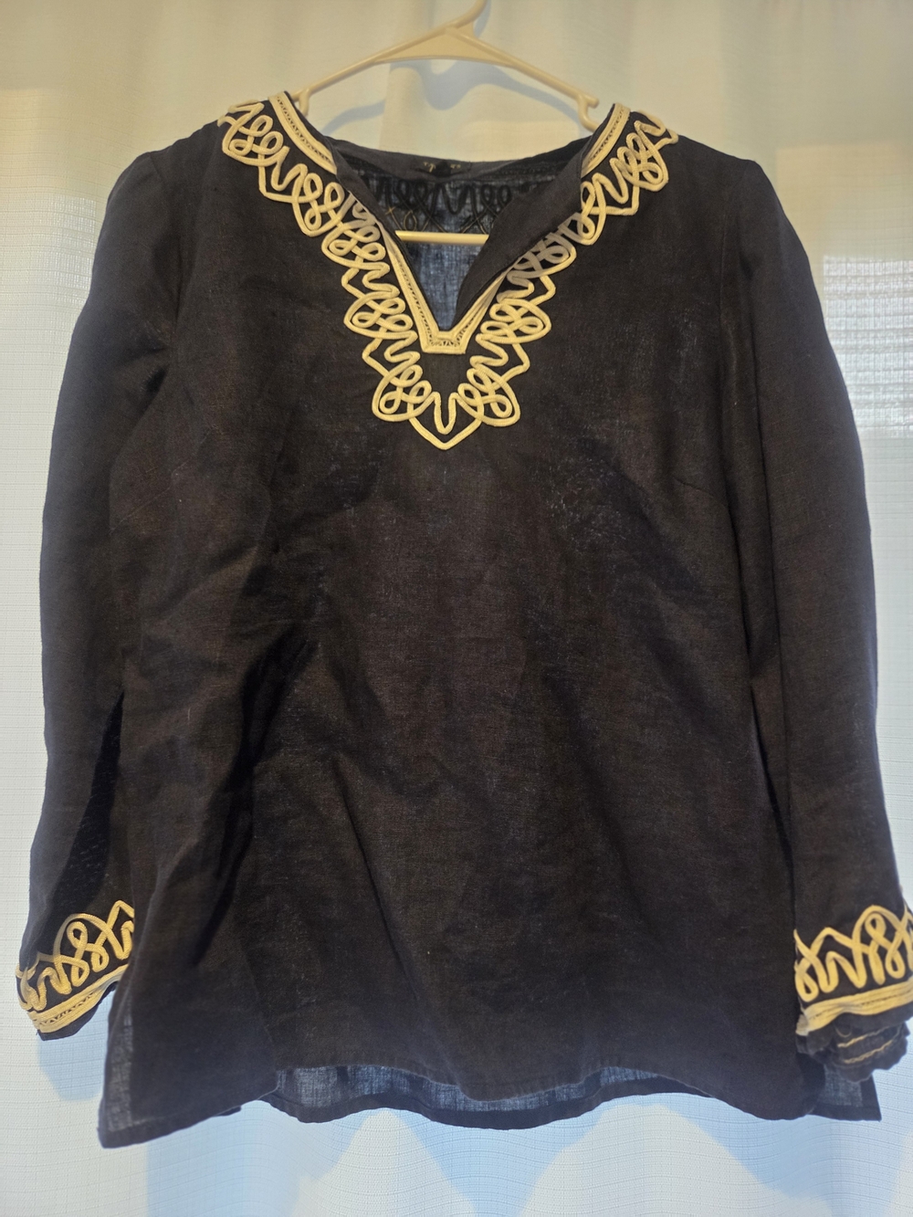 Talbots Navy- Tunic with White Embroidery